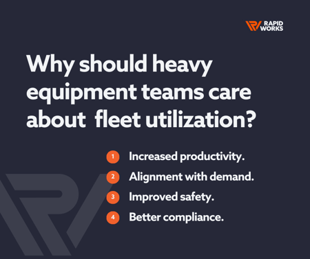 Optimizing fleet utilization can improve productivity, safety, compliance, and alignment with customer demand.